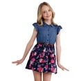 thumbnail image 2 of MSemis Robe d'Été Décontractée à Manches Courtes à Volants pour Filles, Haut en Denim, Robe en Jean, Robe Fleurie, Robe de Plage, Robe de Fête, Bleu Marine 6, 2 of 7