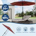 thumbnail image 3 of 10ft Patio Umbrella with Crank Lift & Push Button Tilt, Sturdy 8-Rib Outdoor Table Umbrella for Yard, Deck, Pool, 3 of 7