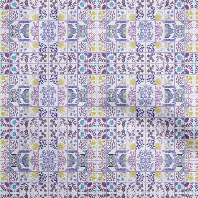 oneOone Cotton Poplin Amethyst Fabric Block Sewing Material Print Fabric By The Yard 42 Inch Wide-VB
