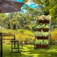 thumbnail image 4 of Flower Pots, 4-Ft Raised Garden Bed - Vertical Garden Freestanding Elevated Planters 4 Container Boxes, Flower Pots, 4 of 6