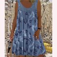 thumbnail image 3 of Birdeem Womens Spring/Summer Round Neck Lace Patchwork Printed Loose Sleeveless Dress, 3 of 3