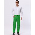 thumbnail image 3 of INSPIRE CHIC Pantalon Habillé pour Homme à devant Plat, Coupe Droite, Uni, 30 Vert Foncé, 3 of 6