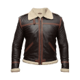 thumbnail image 1 of B3 Bomber Jacket Mens Brown Leather Bomber Jacket B3 Aviator Jacket Mens Brown Leather Jacket Shearling Aviator Jacket Mens Shearling Jacket size XXXS, 1 of 4
