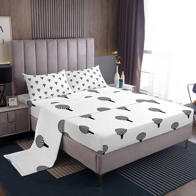 YST Draps de Lit pour Garçons avec Microphone pour Adultes et Ados, Ensemble de Draps à Thème Musique Rock, Drap-Housse Cartoon Instruments avec Microphone, Drap-Housse Musique Hipster, Grand Lit Doux et Luxueux
