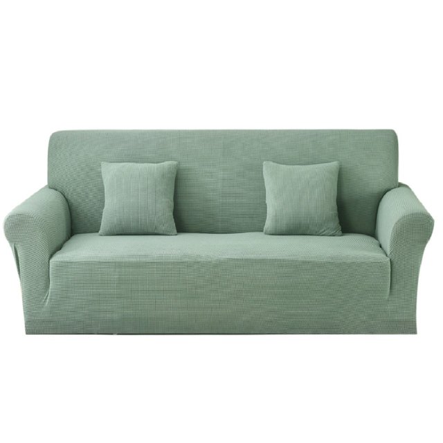 Housse de Canapé Extensible Jacquard 2024 Texturée Antidérapante Canapé Causeuse Gris Foncé
