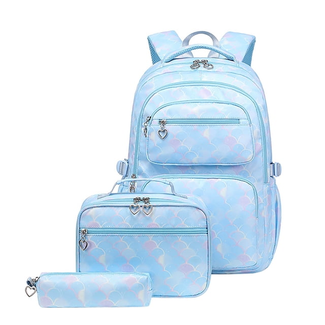 TIEVOSA Girls' Elementary School Backpack Set – Printed Children's Fatigue Large Capacity 3 Piece Bag Set