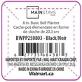 thumbnail image 4 of Mainstays Basic Bell Planter 8 inch Black, Classic Design with Attached Tray Durable Weather Resistant Matte Finish, 4 of 4