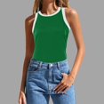 thumbnail image 2 of HBFAGFB Débardeurs pour Femmes Mode Col Rond Sans Manches Hauts Ajustés Légers Gilet Polyvalent Vert Taille m, 2 of 4