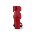 thumbnail image 3 of BLISSFUL STEP Women's Block Heels Zipper Buckle Ankle Strap Sandals Red 7, 3 of 8