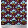 thumbnail image 1 of Soimoi Modal Satin Fabric Leaves,Floral & Scale Geometric Decor Fabric Printed Yard 42 Inch Wide, 1 of 1