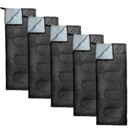 10 Pack Bulk Wholesale of Cold Weather Envelope Sleeping Bags for Adults, Kids, Homeless, Camping, Indoors, Outdoors - 10 Count Sleeping Bags in Black - 71"L x 30"W