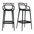 thumbnail image 1 of Kooper tangled polypropylene Modern-Mid Century Stool in Black, Indoor - Outdoor Stool, Kitchen Stool, Restaurant Stool Set 2, 1 of 4