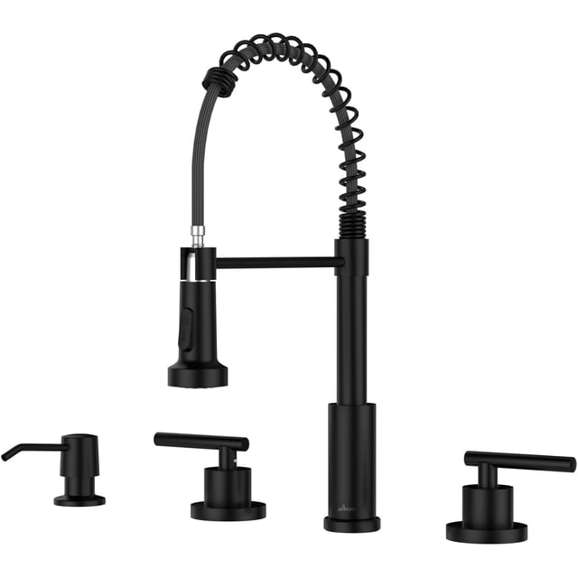 Robinet de Cuisine avec Distributeur de Savon Ou Trou Robinets de Cuisine avec Vaporisateur Robinets d'Évier de Cuisine Acier Inoxydable à Haut Arc Robinet de VR avec Mode Pulvérisation Robinet à Bec Rétractable pour Évier