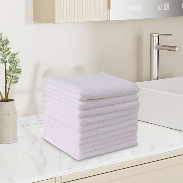 Meitianfacai Thickened Cloth Absorbent Dishwashing Cloth Kitchen Cleaning Cloth Hot Selling Multifunctional Stain Remover Cloth, White