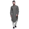 thumbnail image 1 of Atasi Cotton Flex Asymmetrical Long Sleeve Kurta For Men Printed Designer Kurta, 1 of 1