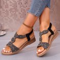 thumbnail image 4 of Gspmoly Sandales pour Femmes, Mode Femmes Décontractées Bout Rond Sandales Confort Plage Sandales Décontractées Chaussures Sandales pour Femmes Noir 40, 4 of 9