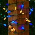 thumbnail image 3 of Novelty Lights 24FT 70 LED C6 Christmas String Lights, Blue & Yellow, 3 of 8