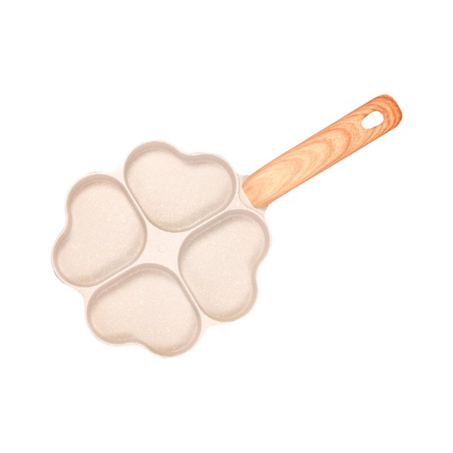 Heart Egg Pan Small Pancake Pan Omelet Pan Cookware Wood Handle Aluminium Alloy