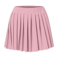 thumbnail image 4 of Aocisk Jupe Plissée Mini Unie pour Femmes, Coupe Trapèze, Taille Haute Évasée avec Fermeture Éclair, Jupe Courte Décontractée Extensible, Rose Pâle, m, 4 of 4