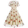 thumbnail image 2 of Été jusqu'à 65 % de Rabais Iumwxz Robe à Manches Courtes Col Rond pour Femmes Robe en Tulle Tunique à Fermeture Éclair Robe Princesse Imprimé Fruits Robes d'Été pour Femmes Robe Habillée pour Extérieur, 2 of 6