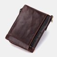 thumbnail image 3 of Portefeuille pour Hommes en Cuir Véritable RFID Anti-Numérisation Anti-Vol à Fermeture Éclair avec Chaîne - Brun, 3 of 6