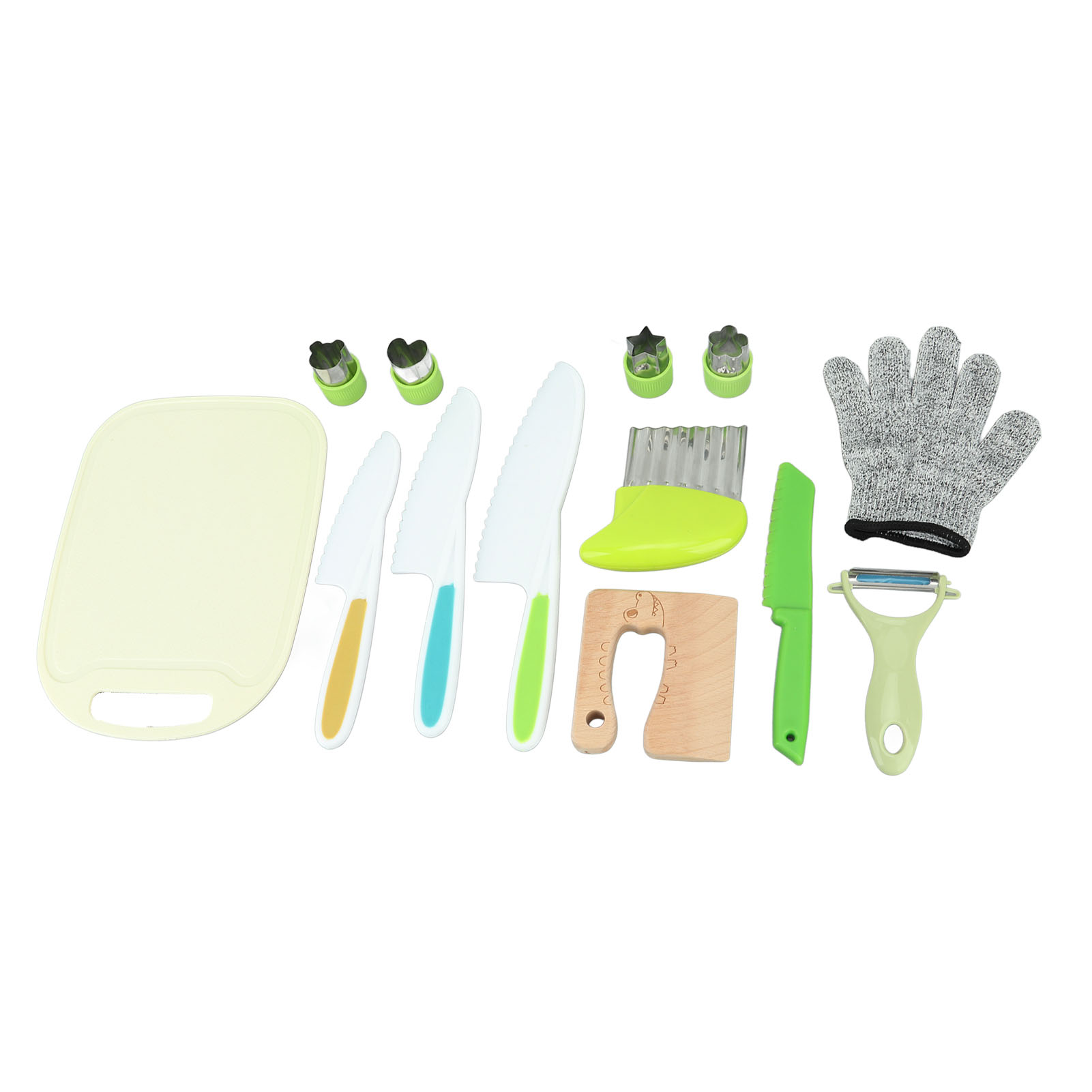 Kids Safe Knife, All in One Handle  Of Use Sawtooth Design Plastic Kids Knife Set Widely   for Family Gatherings