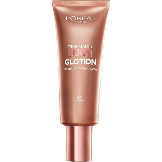 L’Oréal Paris True Match Lumi Glotion, Highlighter Makeup, Makeup, Instantly Hydrates and Illuminates Skin, Sheer Color Tint, Offers a Sunkissed Glow, 904 Deep, 40 mL