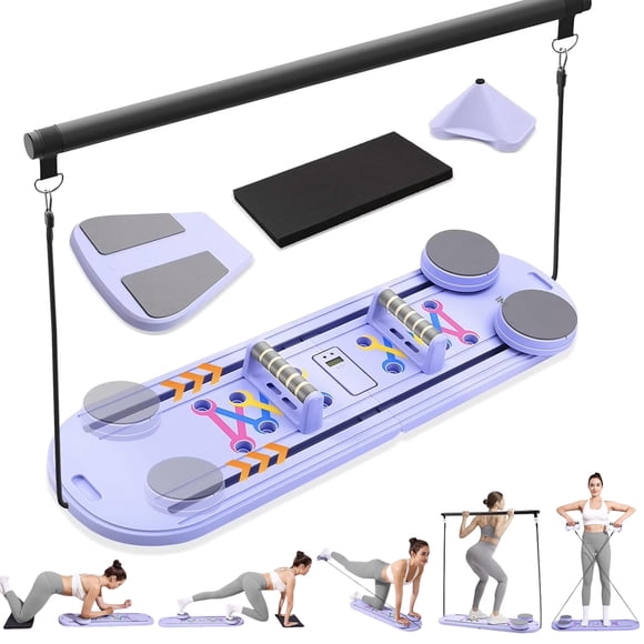 IMFit Machine de Reformer Pilates pour la Maison avec Guidon / Planche de Pilates Pliable avec Minuterie Intégrée / Kit de Pilates pour Entraînement Complet du Corps / Équipement de Pilates pour Femmes et Hommes (PRO)