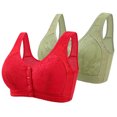 thumbnail image 1 of biudgviw Front Closure Bras for Women 2 Pc Wireless Push up Full Coverage Plus Size Bras Supportive Everyday Bralettes, 1 of 2