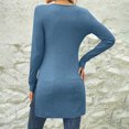 thumbnail image 3 of SROBPTY Longues Chandails à Manches pour Femmes, Mode pour Femmes Manches Longues Col Rond Taille Nuptiale Long Marine, P, 3 of 4
