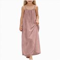 thumbnail image 1 of NIEWTR Robe Décontractée Tissée pour Tout-Petits et Bébés Filles, Bretelles Larges, Robe Soleil Fluide pour les Journées d'Été (Rose, 12-13 Ans), 1 of 6