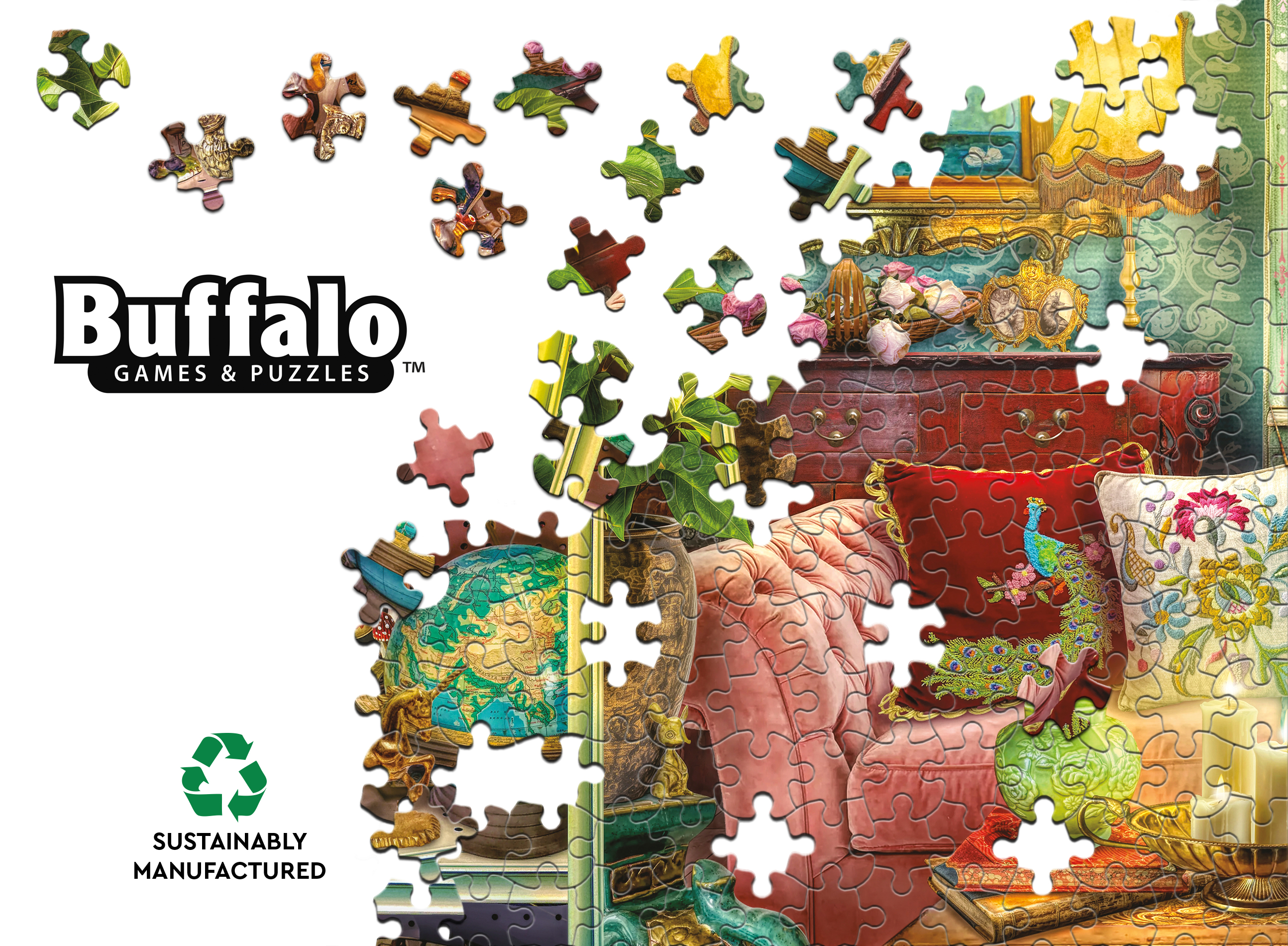 Puzzle en 1000 pièces entrelacées Buffalo Games Thrifted versus Styled pour adultes de 14 ans et plus