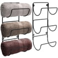 thumbnail image 1 of Sorbus Wall Mounted Metal Towel Rack Holder for Bathroom 2-Pack (Black), 1 of 6