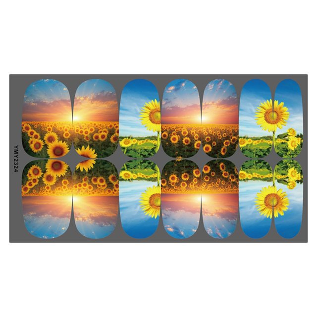 XZNGL Nail Stickers Stick on Nails Sunflower Nail Water Sticker Diy Sunflower Little Daisy Nail Sticker