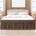 thumbnail image 2 of PiccoCasa Polyester Brushed Bed Skirt with Elastic Dust Ruffles 16" Drop, King Dark Brown, 2 of 9