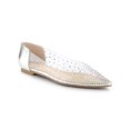 thumbnail image 1 of BLISSFUL STEP Chaussures Décontractées pour Femmes Bout Pointu Ballerines à Strass Transparents Argent 9, 1 of 7