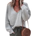 thumbnail image 1 of Innerwin Jumper Tops Long Sleeve Ladies Sweater Work Solid Color Casual Pullover Light Grey S, 1 of 2