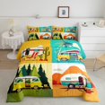 thumbnail image 1 of Erosebridal RV Car Bedding Sets Full with Comforter, Cartoon Camping Duvet Insert, Camper Theme Decor, Ultra Soft 3 Pieces, 1 of 8