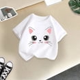 thumbnail image 5 of PMVFHDE Hauts Fille Hauts pour Fille 2025 Hauts d'Été Tendance Hauts Filles Hauts Fille Été Enfant Filles Mignon Graphique Col Rond Manche Courte T-Shirt d'Été Décontracté T-Shirt Blanc,8-9 Ans, 5 of 5