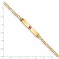 thumbnail image 3 of Bracelet ID Figaro Émail Rouge Médical en Or Jaune 14K, 3 of 3