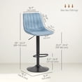 thumbnail image 3 of HOMCOM Adjustable Bar Stools Set of 2, Leathaire Swivel Barstools w/ Back, 3 of 10