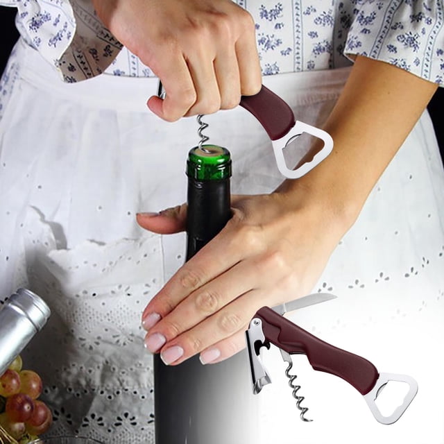 Yhmxh Home and Kitchen,Kitchen Gadgets,Kitchen Organizers And Storage 3-in-1 Multifunctional Wine And Beer Opener Portable Corkscrew With Bottle Foil Cutter Bottle Opener