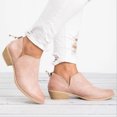 thumbnail image 1 of Women's Short Suede Pointed Toe Solid Color Sleeve Short Tube Mid Heel Retro Ankle Boots, 1 of 5