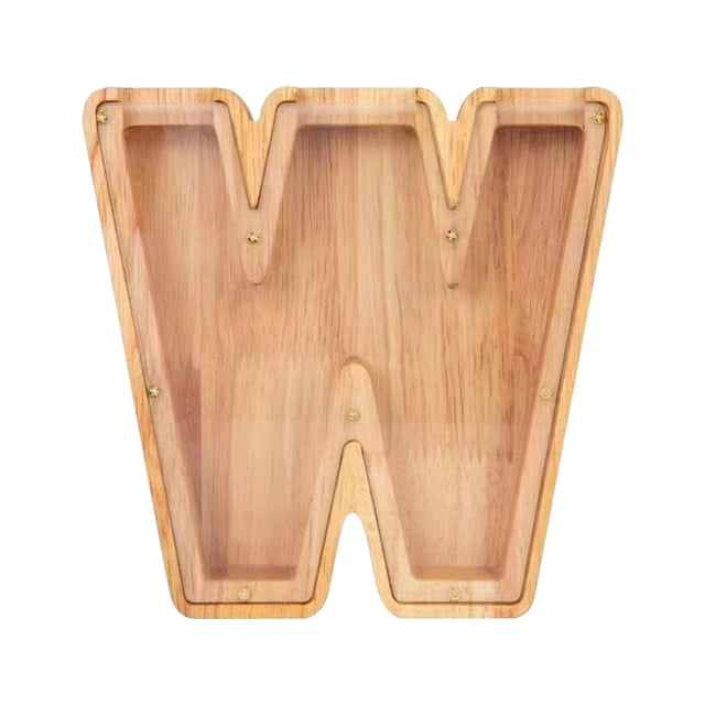 Birdeem Personalized Wooden Name Money Box Wooden Deposit Box Twenty Six English Letters