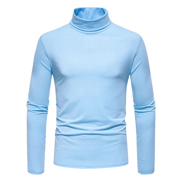 Chandails Légers à Enfiler pour Femmes Chandail à Enfiler pour Hommes Chandail à Col Roulé pour Hommes Manches Longues Col Roulé sous-Chandails Légers S-62 Bleu Pâle S