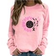 thumbnail image 1 of Pisexur Breast Cancer Awareness Sweatshirt Pink Ribbon Flag Breast Cancer Awareness Long Sleeve T-Shirt, 1 of 4
