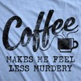 thumbnail image 2 of Mens Coffee Makes Me Feel Less Murdery T Shirt Funny Sarcastic Tee (Heather Light Blue) - L, 2 of 3