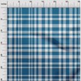 thumbnail image 3 of oneOone Cotton Jersey Teal Blue Fabric Check Craft Projects Decor Fabric Printed By The Yard 58 Inch Wide, 3 of 4