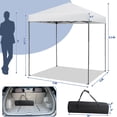 thumbnail image 2 of Gymax Patio 6.6 x 6.6ft Outdoor Pop-up Canopy Tent UPF 50+ Portable Sun Shelter White, 2 of 10
