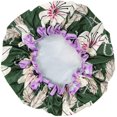thumbnail image 2 of ORUYROP allydrew Côté Sauvage Bonnets de Douche Réutilisables Imperméables pour Femmes Cheveux Longs, Lys Verts, 2 of 4